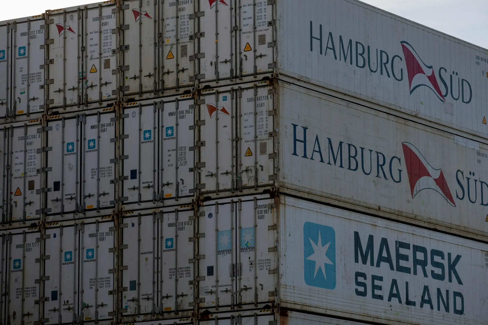 Stacked shipping containers at Port Botany, Sydney